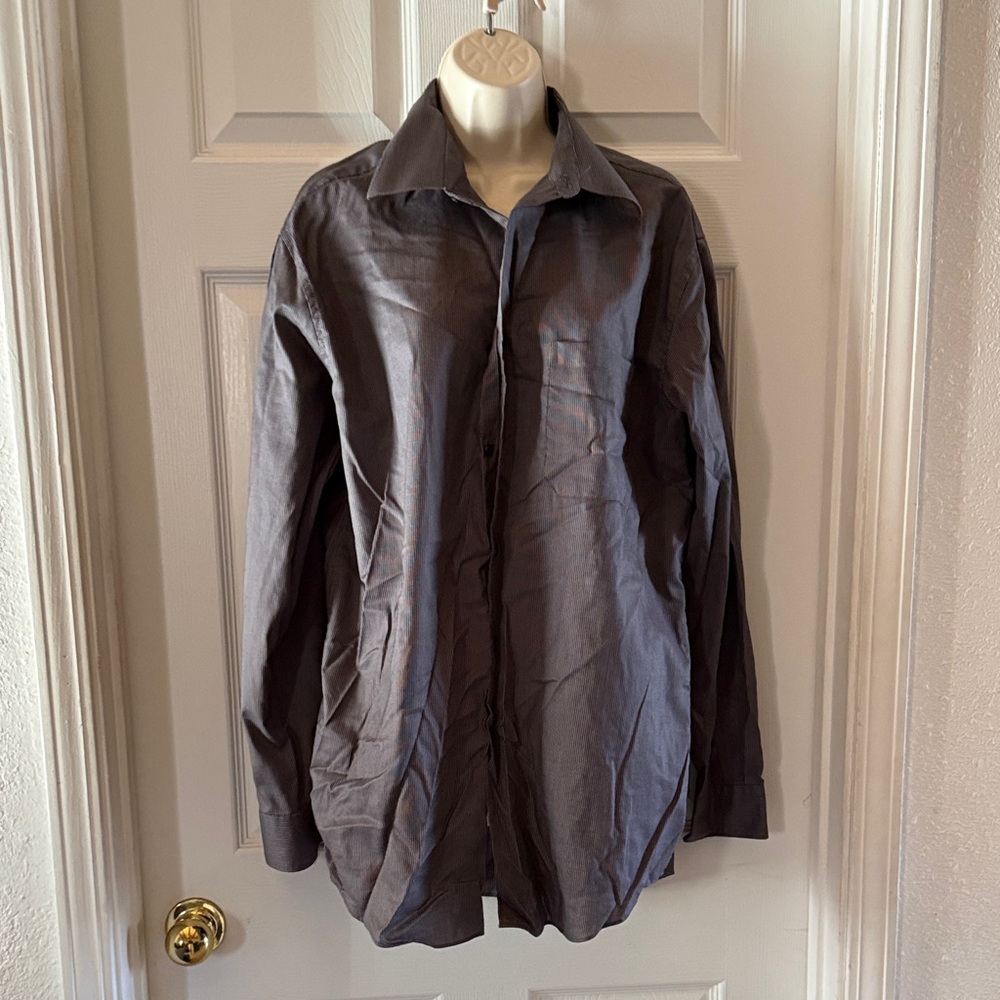 Perry Ellis Charcoal Button-Up Shirt Jacket